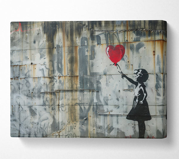 A Canvas Print of Red Heart Graffiti Art Canvas Print
