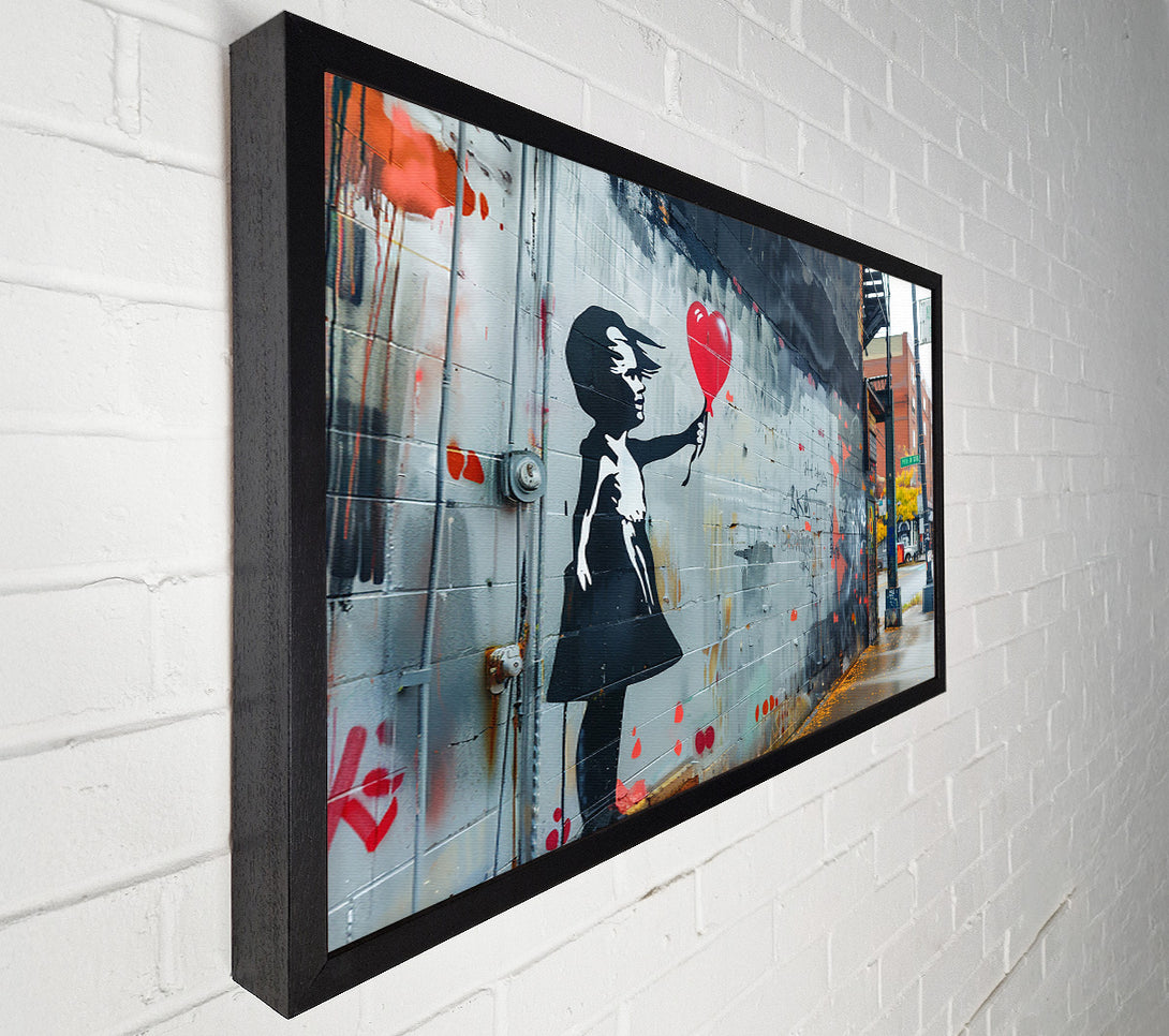  A Canvas Print of Red Heart Street Art Canvas Wall Art