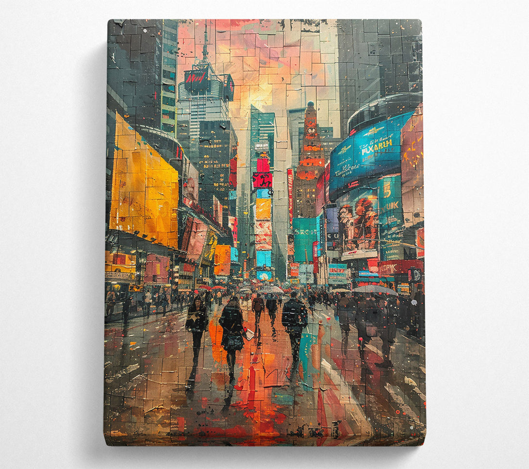  A Canvas Print of Orange City Lights Canvas Print