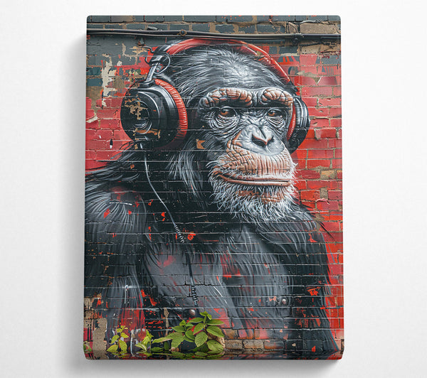  A Canvas Print of Red Brick Chimpanzee Canvas Print