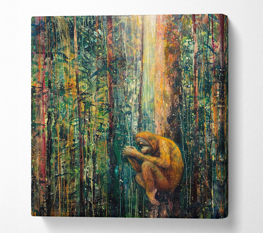  A Canvas Print of Orange In The Jungle Canvas Print