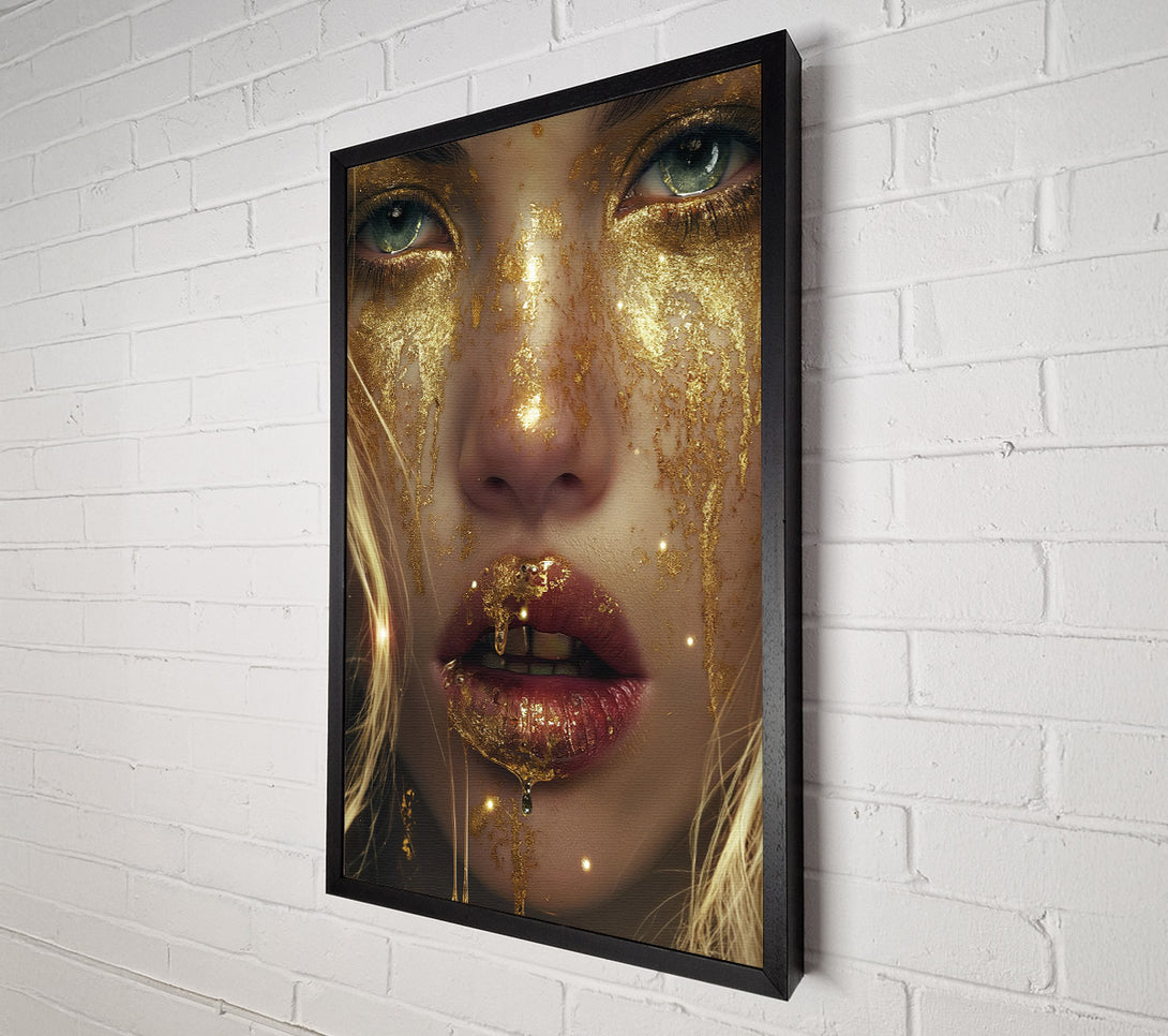  A Canvas Print of Gold Leaf Face Girl Canvas Art