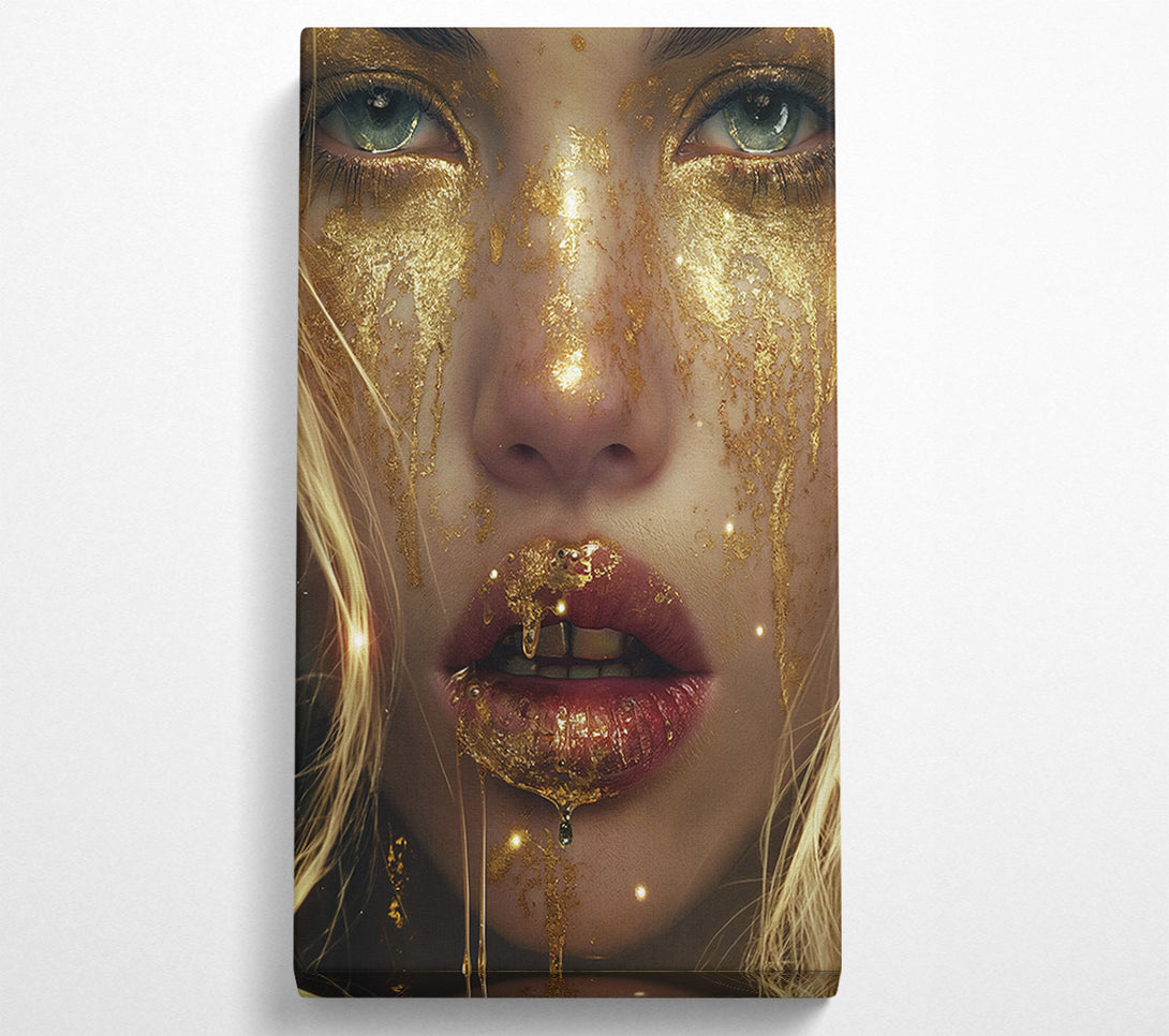  A Canvas Print of Gold Leaf Face Girl Canvas Art