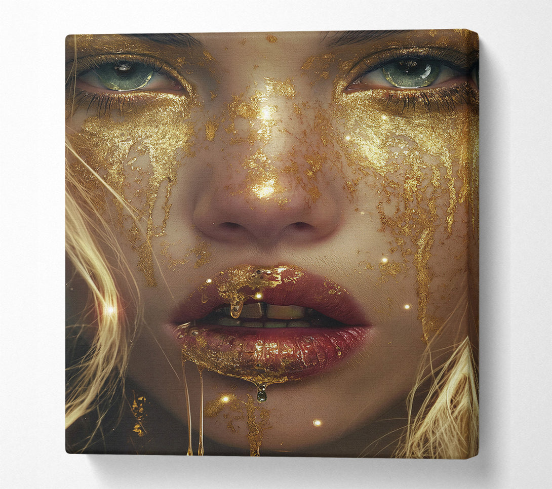  A Canvas Print of Gold Leaf Face Girl Canvas Art