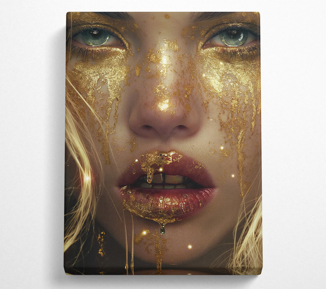  A Canvas Print of Gold Leaf Face Girl Canvas Art