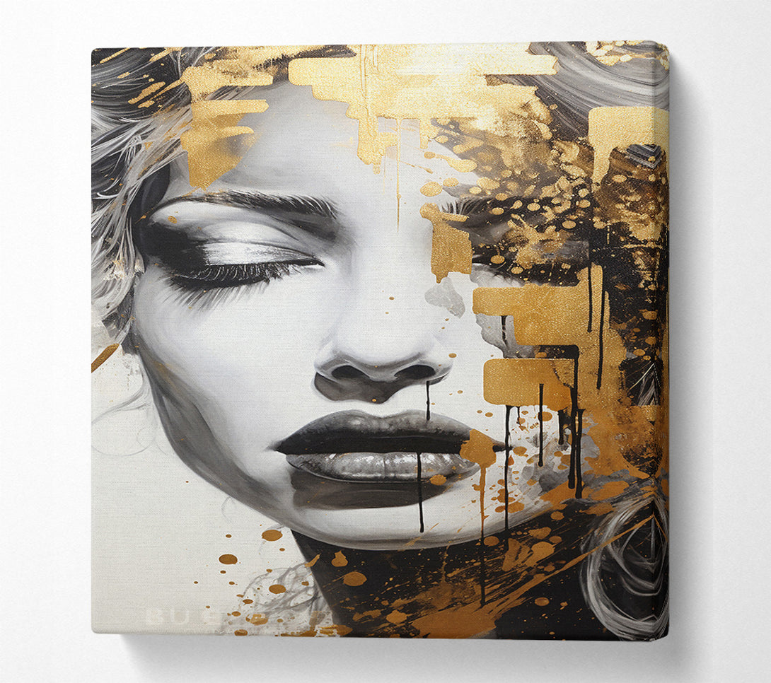  A Canvas Print of Gold On Face Canvas Wall Art