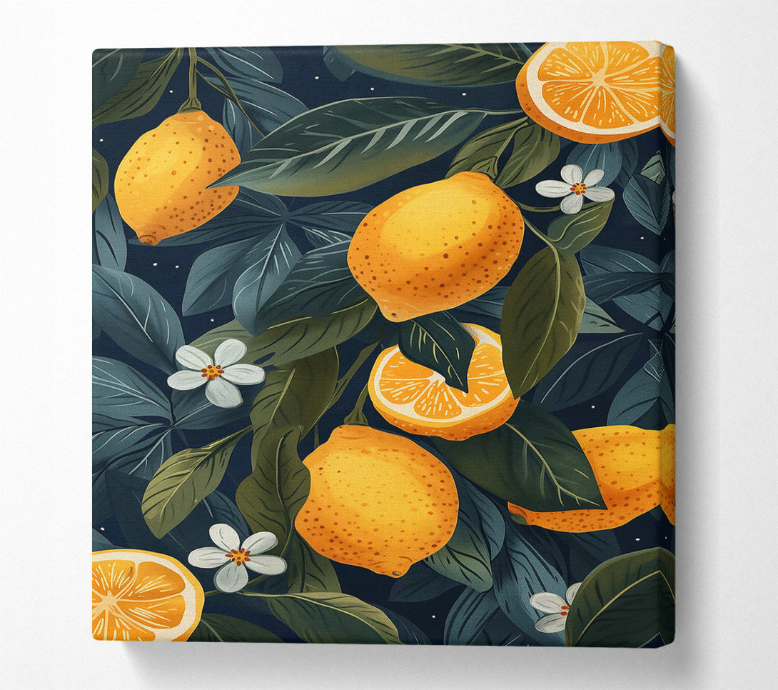  A Canvas Print of Golden Citrus Grove Canvas Wall Art