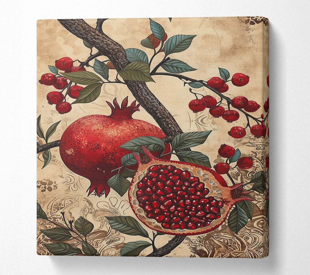  A Canvas Print of Crimson Pomegranate Bloom Canvas Wall Art