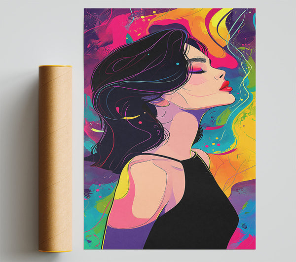 Pink And Black Dream Print