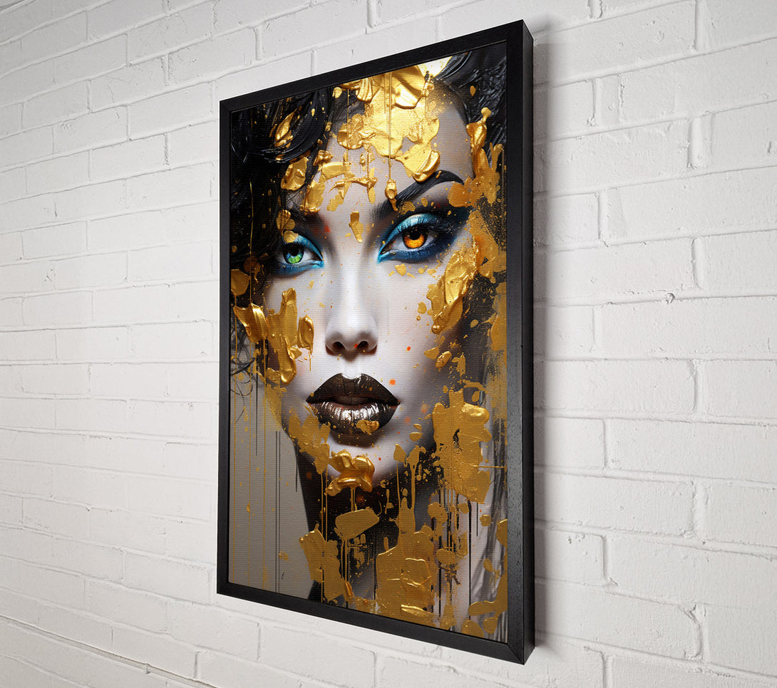 A Canvas Print of Gold Paint Woman Canvas Print