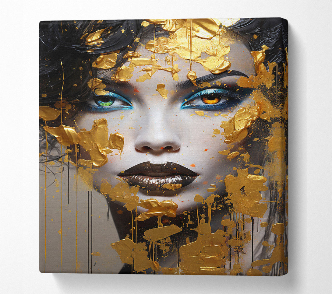  A Canvas Print of Gold Paint Woman Canvas Print