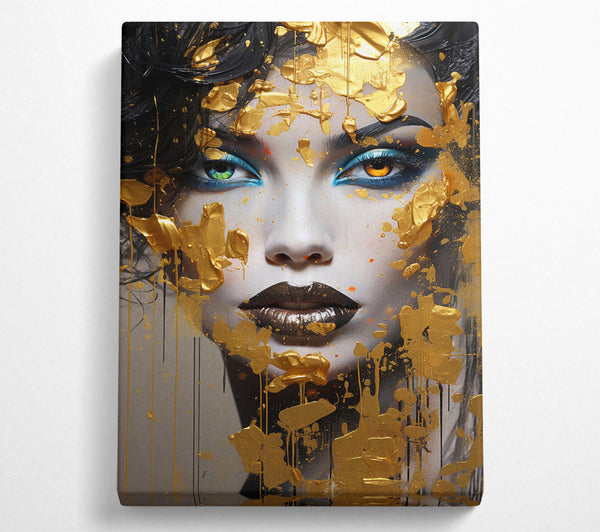  A Canvas Print of Gold Paint Woman Canvas Print