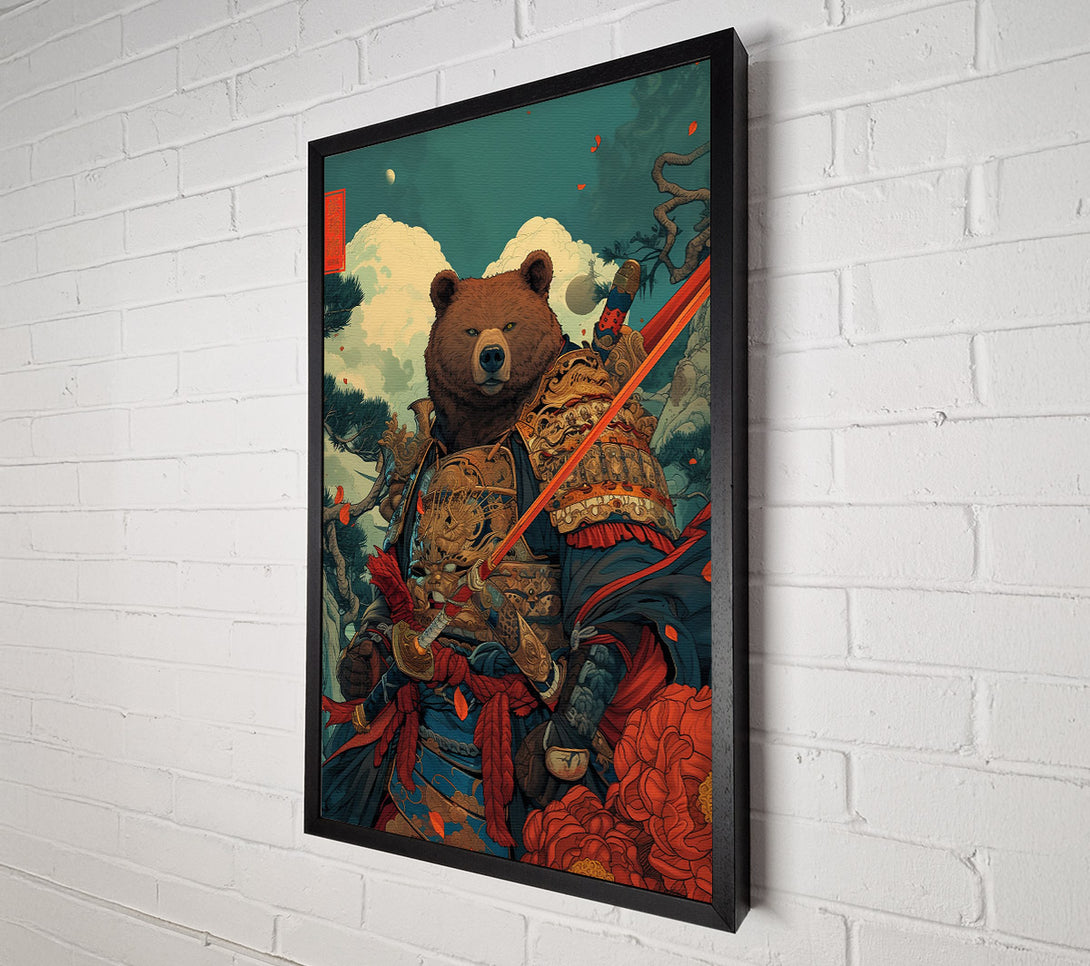  A Canvas Print of Crimson Bear Samurai Canvas Print