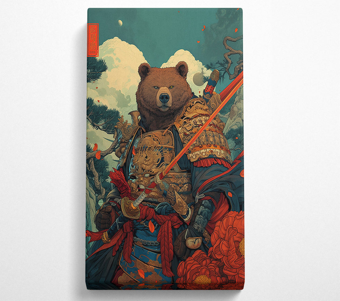  A Canvas Print of Crimson Bear Samurai Canvas Print