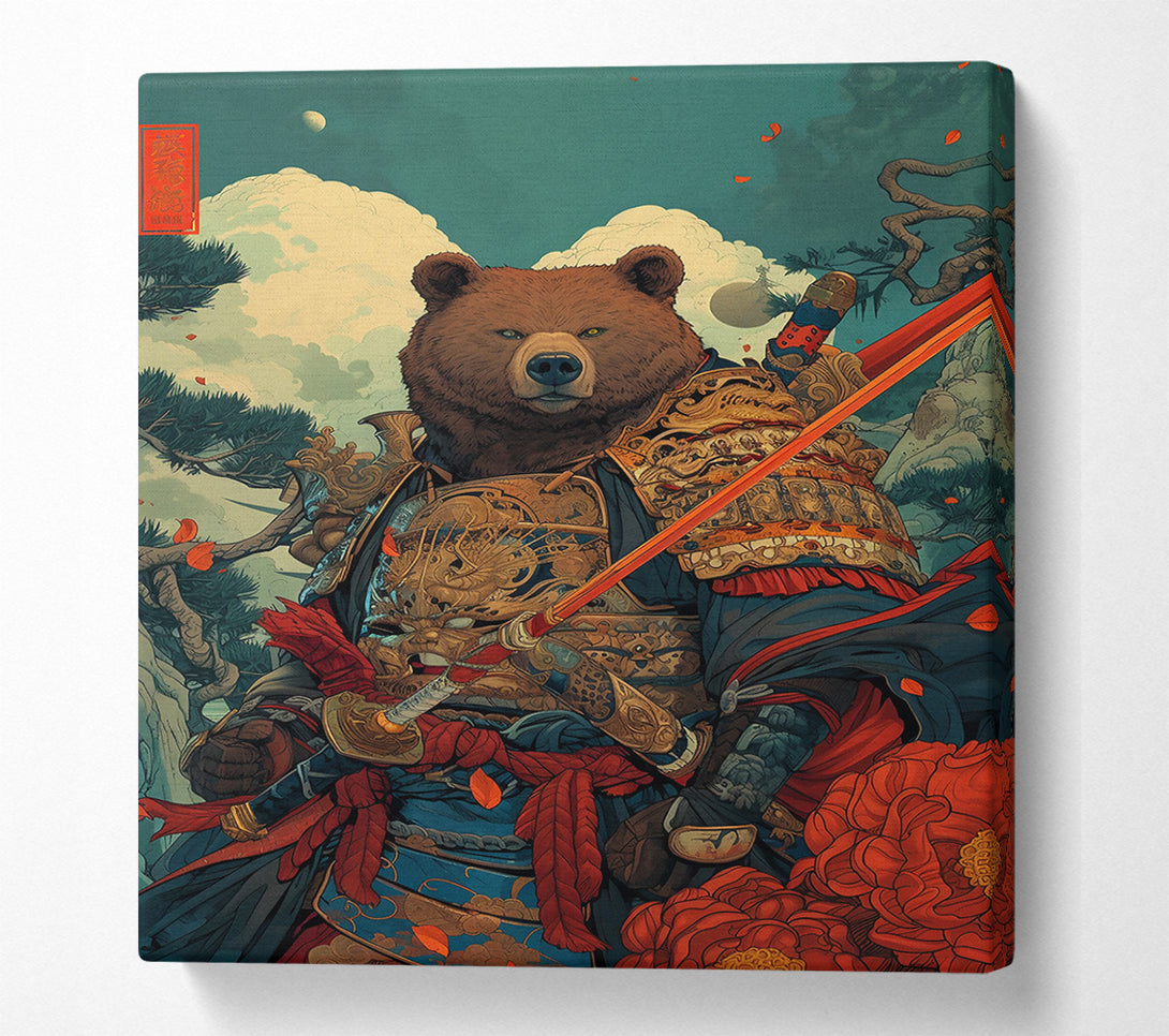  A Canvas Print of Crimson Bear Samurai Canvas Print