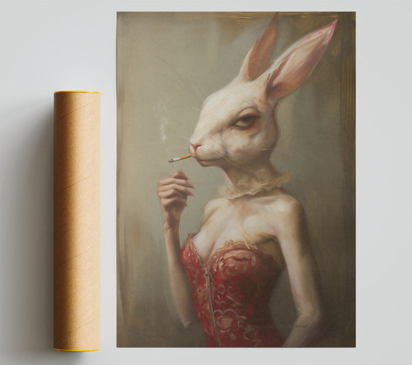 Red Corset Bunny Print
