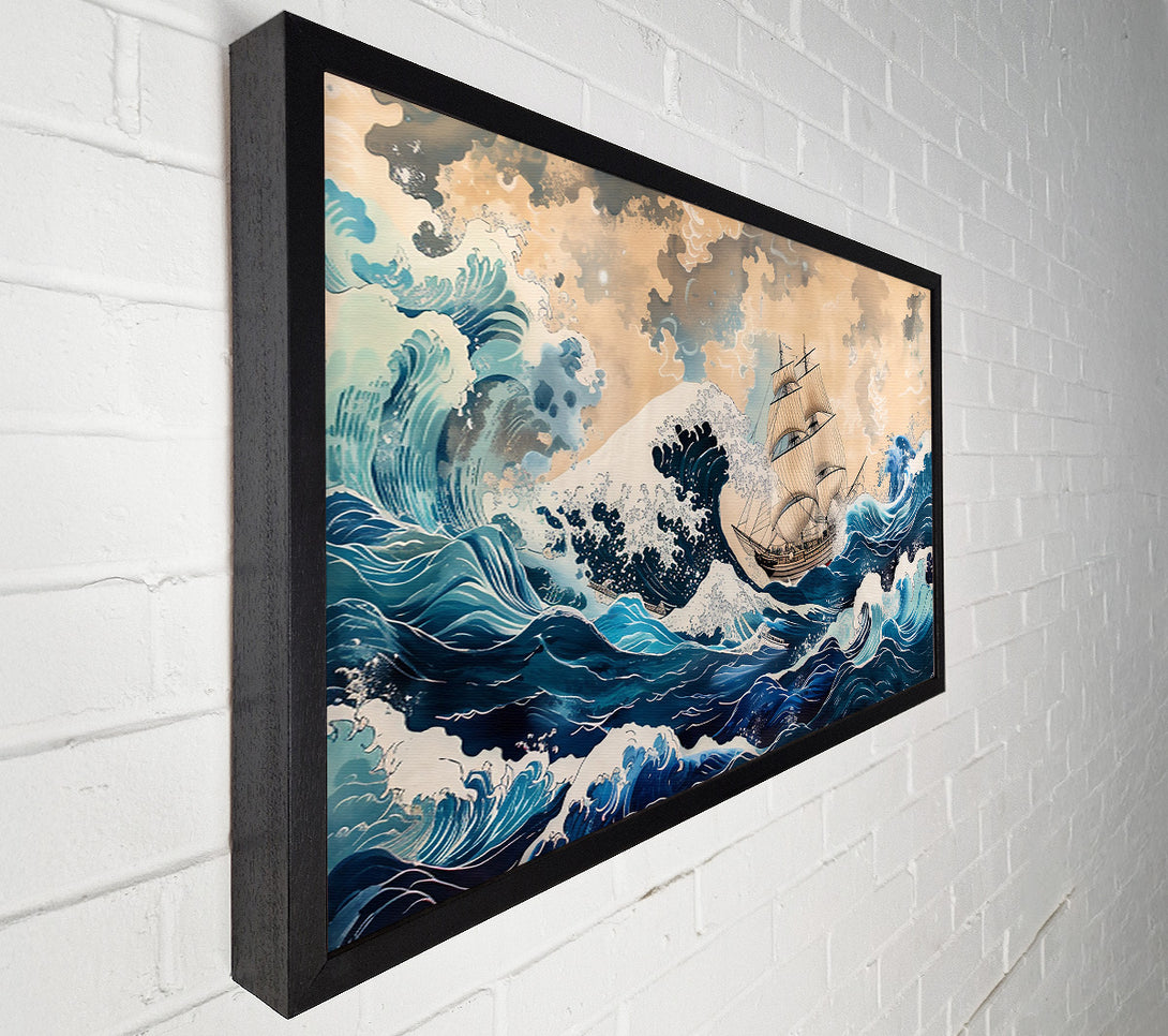  A Canvas Print of Azure Wave'S Embrace Canvas Wall Art