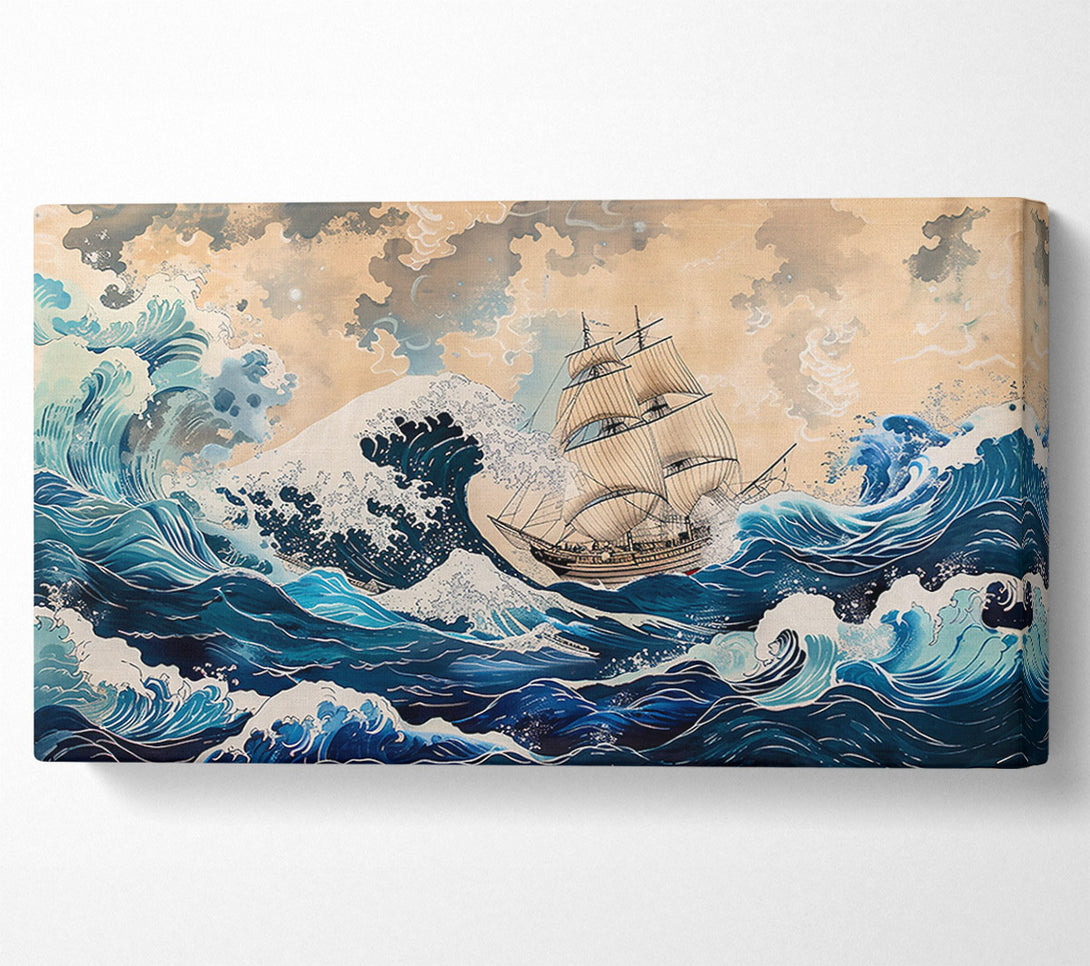  A Canvas Print of Azure Wave'S Embrace Canvas Wall Art