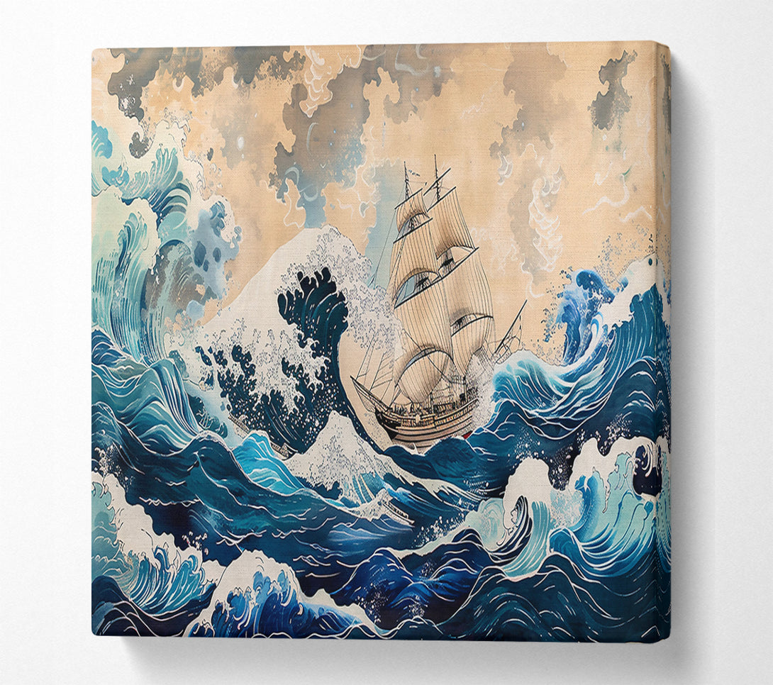  A Canvas Print of Azure Wave'S Embrace Canvas Wall Art