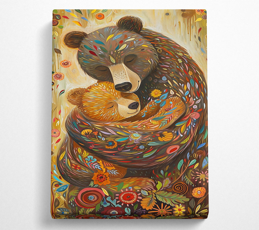  A Canvas Print of Brown Floral Embrace Canvas Print