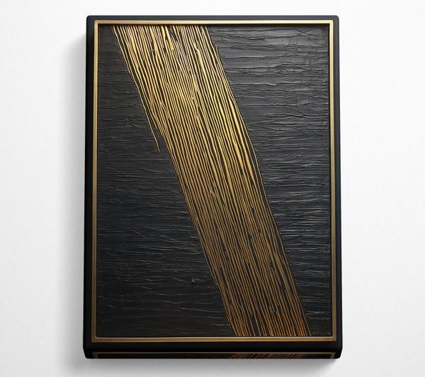  A Canvas Print of Gold Stripes Black Cracks Canvas Wall Art