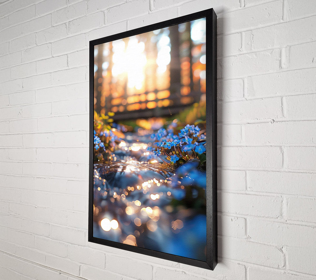  A Canvas Print of Golden Blue Stream Canvas Wall Art