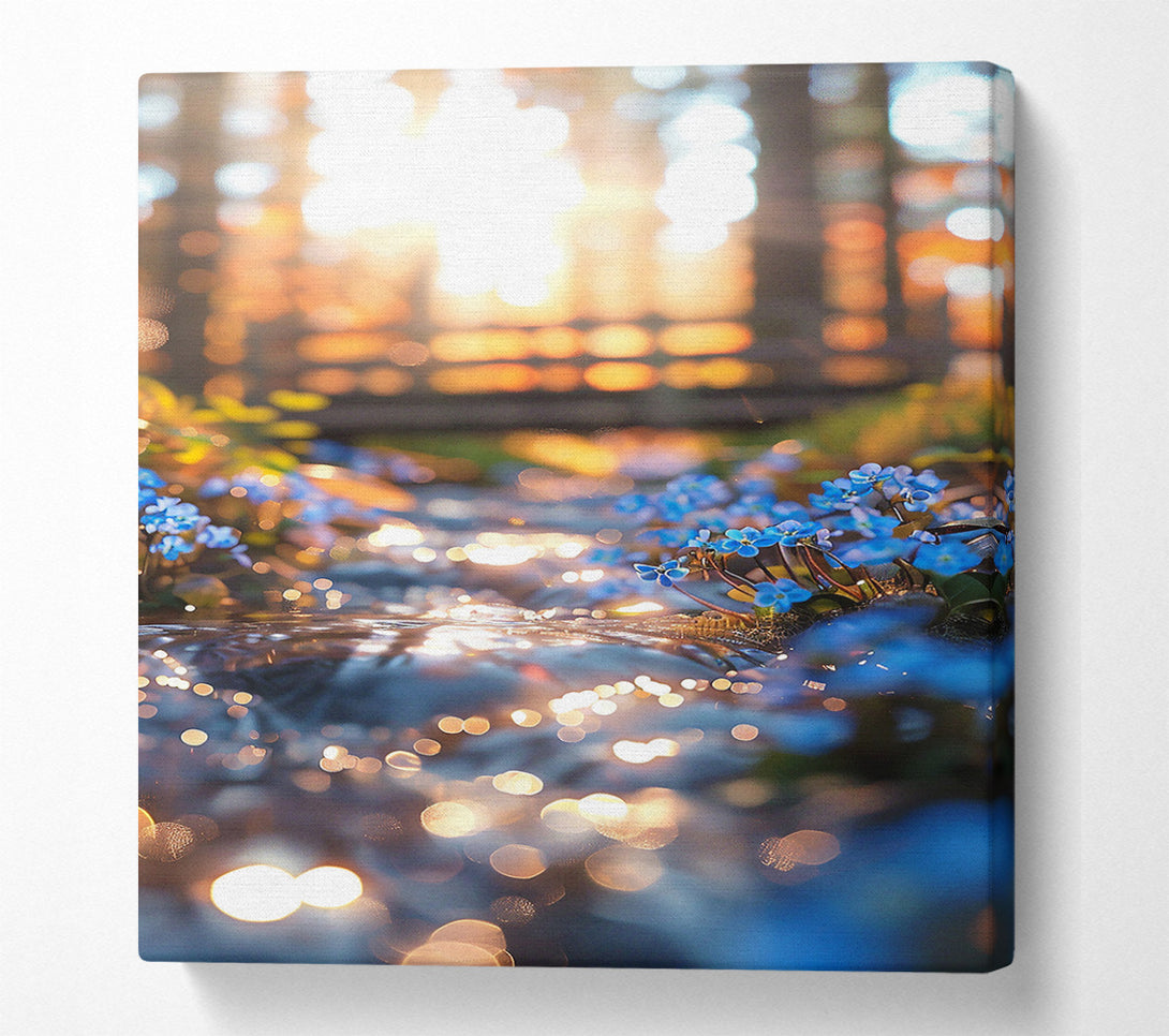  A Canvas Print of Golden Blue Stream Canvas Wall Art