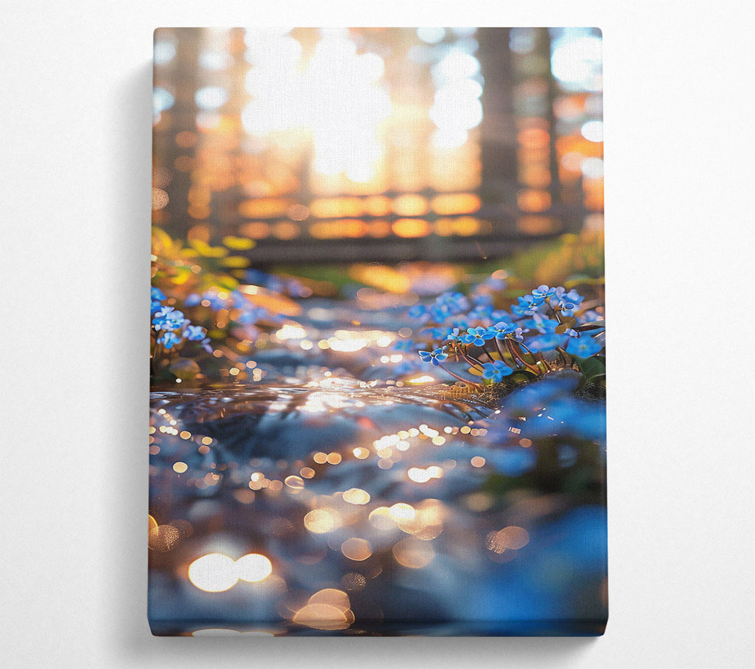  A Canvas Print of Golden Blue Stream Canvas Wall Art