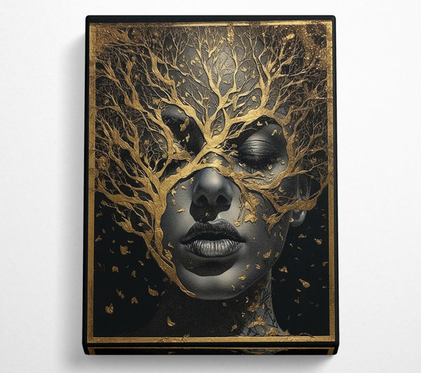  A Canvas Print of Gold Tree Face Canvas Print