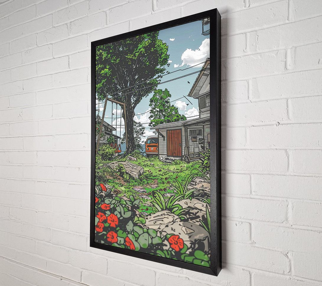  A Canvas Print of Red Backyard Haven Canvas Art