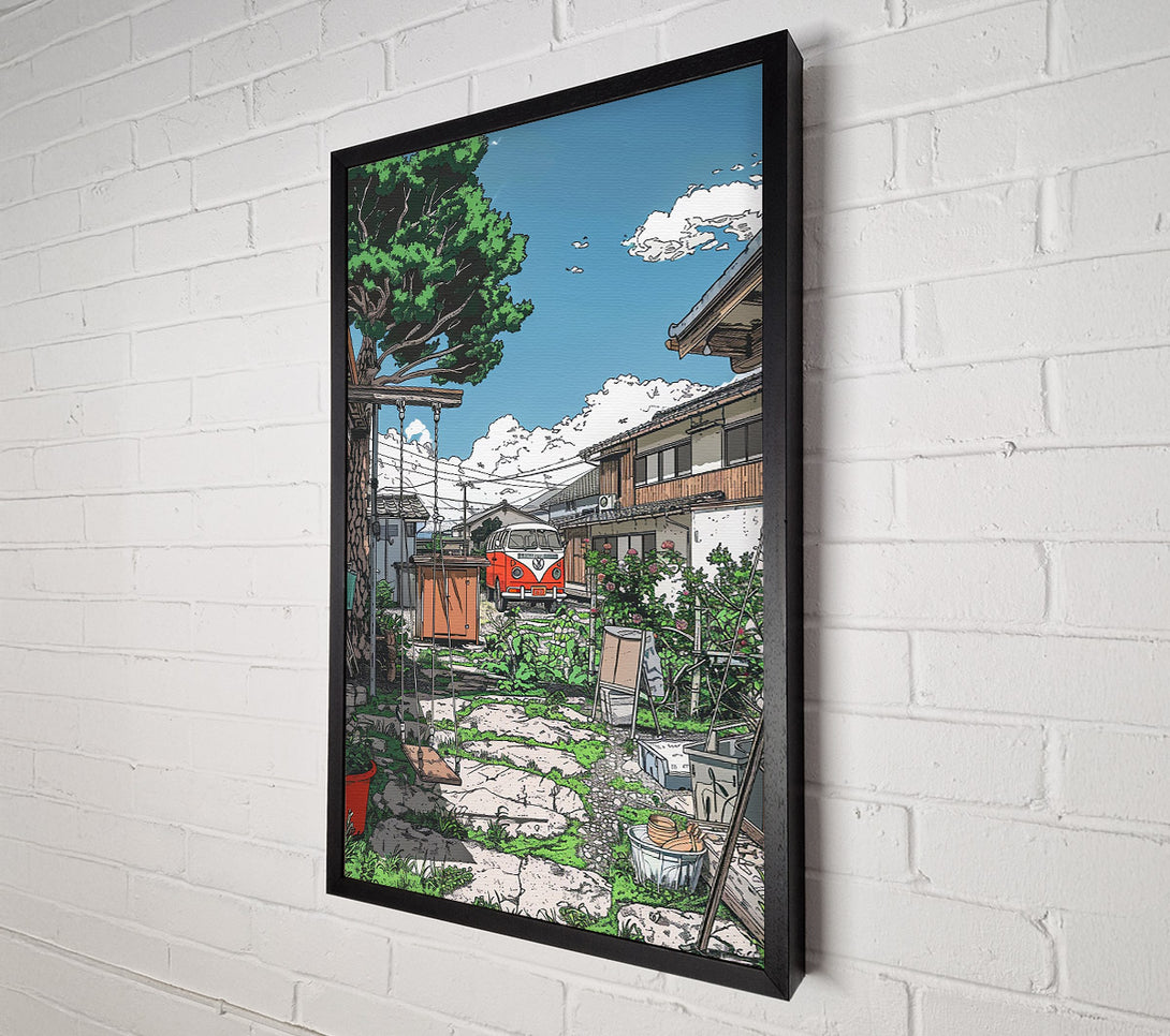 A Canvas Print of Red Van'S Back Yard Canvas Print