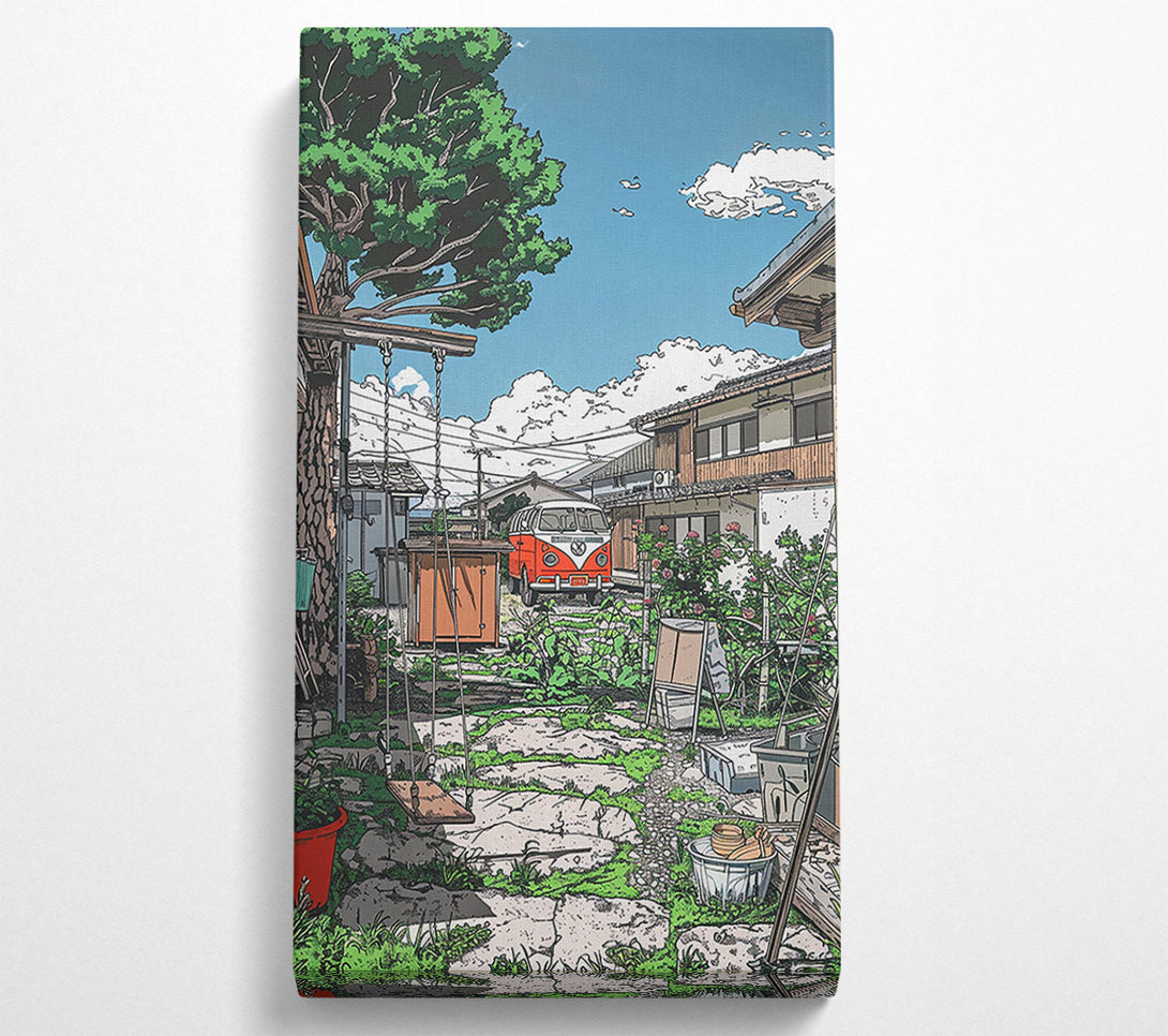  A Canvas Print of Red Van'S Back Yard Canvas Print