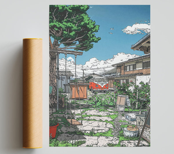 Red Van'S Back Yard Giclee Print