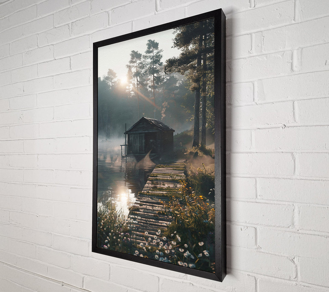  A Canvas Print of Golden Cabin Mist Canvas Wall Art