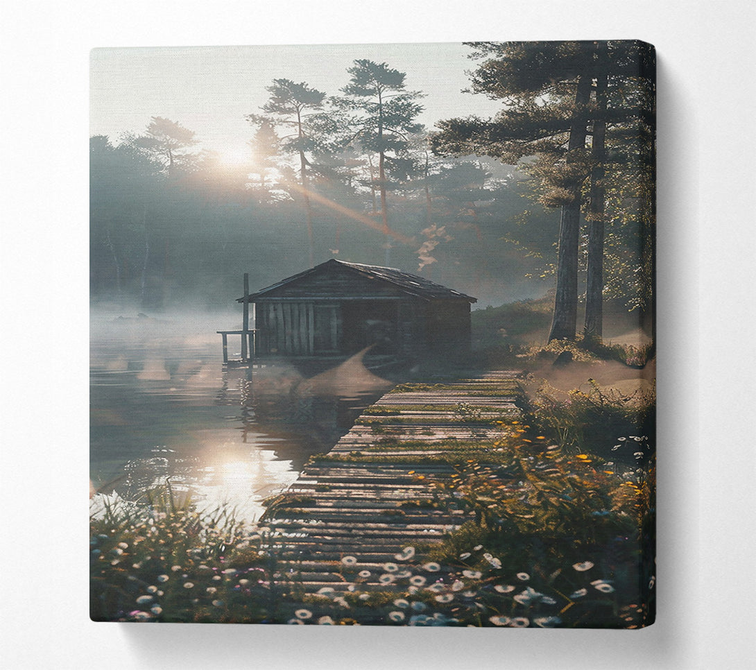  A Canvas Print of Golden Cabin Mist Canvas Wall Art