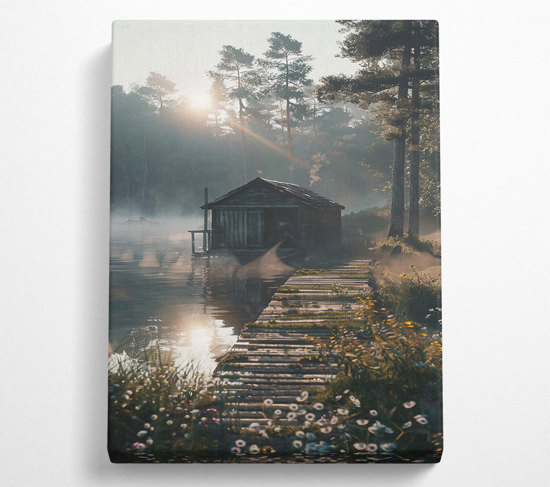  A Canvas Print of Golden Cabin Mist Canvas Wall Art
