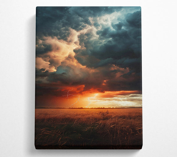  A Canvas Print of Orange Storm Clouds Canvas Print