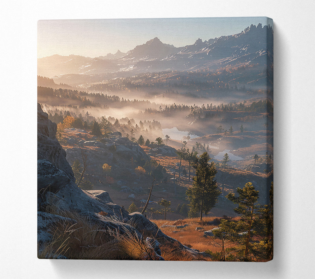  A Canvas Print of Golden Valley Mist Canvas Print