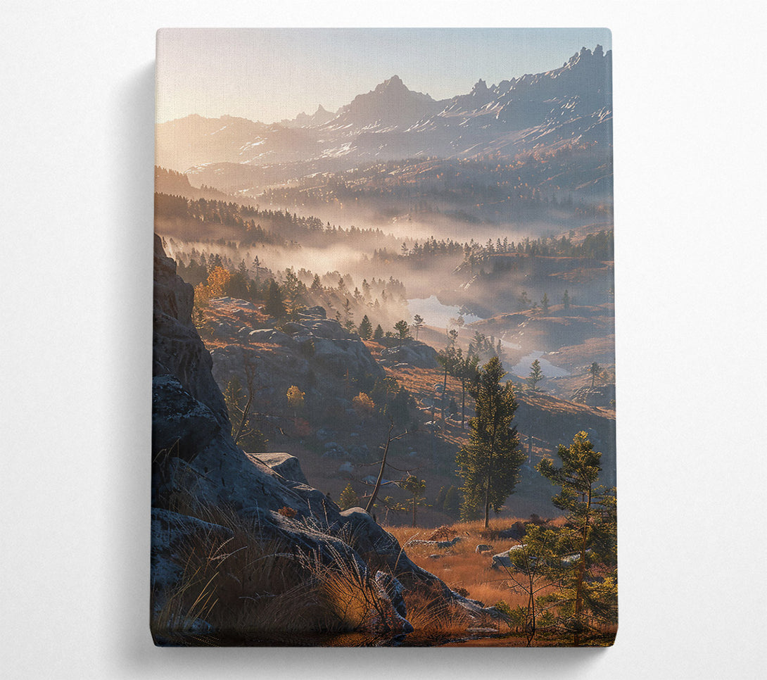 A Canvas Print of Golden Valley Mist Canvas Print