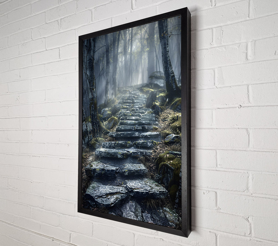  A Canvas Print of Gray Foggy Path Canvas Wall Art