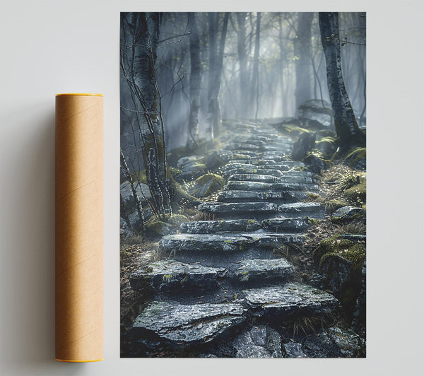 Gray Foggy Path Poster