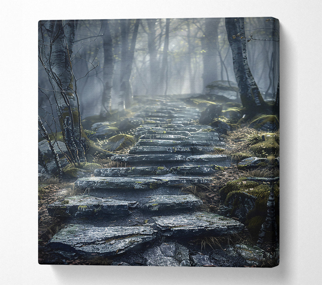  A Canvas Print of Gray Foggy Path Canvas Wall Art