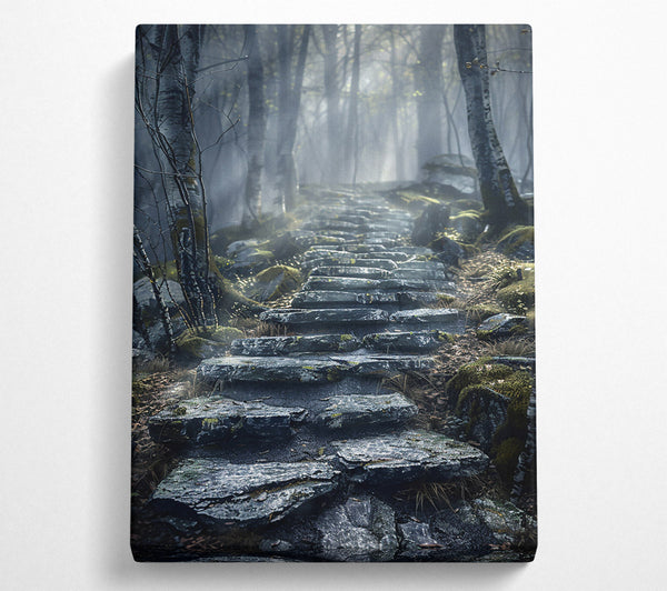  A Canvas Print of Gray Foggy Path Canvas Wall Art