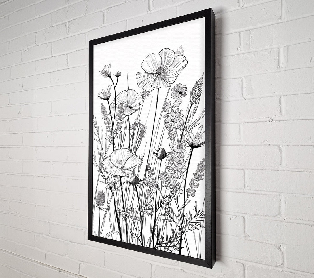  A Canvas Print of White Wildflowers Bloom Canvas Art