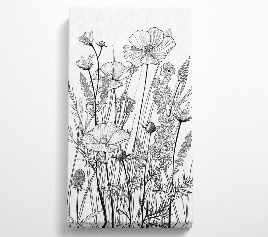  A Canvas Print of White Wildflowers Bloom Canvas Art