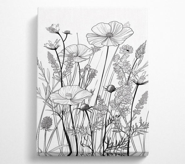  A Canvas Print of White Wildflowers Bloom Canvas Art