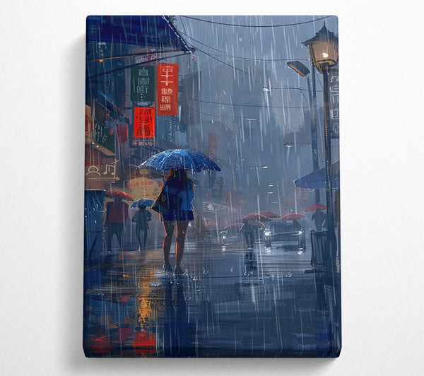  A Canvas Print of Blue City Rain Canvas Print