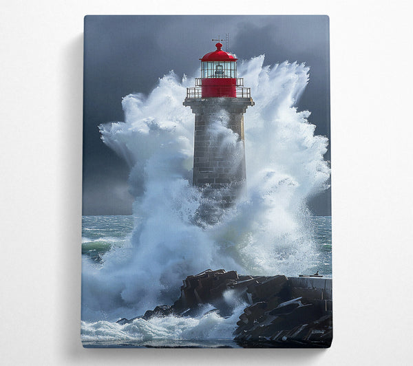 A Canvas Print of Red Beacon In The Storm Canvas Art