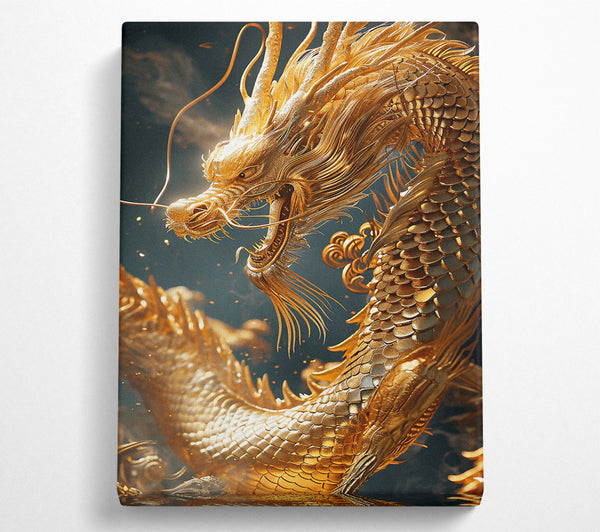  A Canvas Print of Golden Dragon Canvas Print