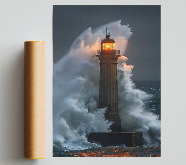 Golden Light Amidst The Storm Print